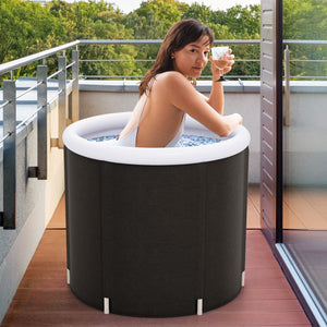 66 Gal Outdoor Ice Plunge Tub with Lid at Home view 2