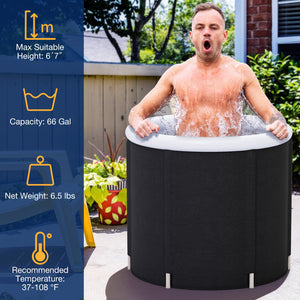 66 Gal Outdoor Ice Plunge Tub with Lid at Home view 5