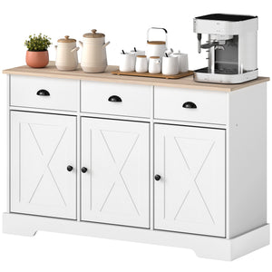 46.5" Buffet Cabinet, Farmhouse Sideboard with 3 Barn Doors and 3 Drawers for Living Room, Kitchen, Black – view 8