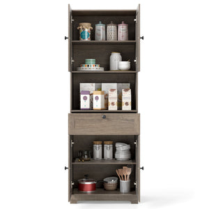 67.5 Inch Tall Modern Freestanding Floor Storage Cabinet with 4 Doors and 1 Drawer-Oak view 4