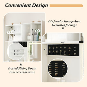 67 Inches Tall Vanity Set with Mirror Makeup Dressing Table with Charging Station-White view 9
