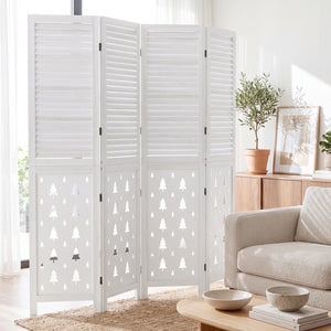 67 inches Tall Wood Room Divider Indoor Wooden Partition for Room Separation-4 Panels view 2
