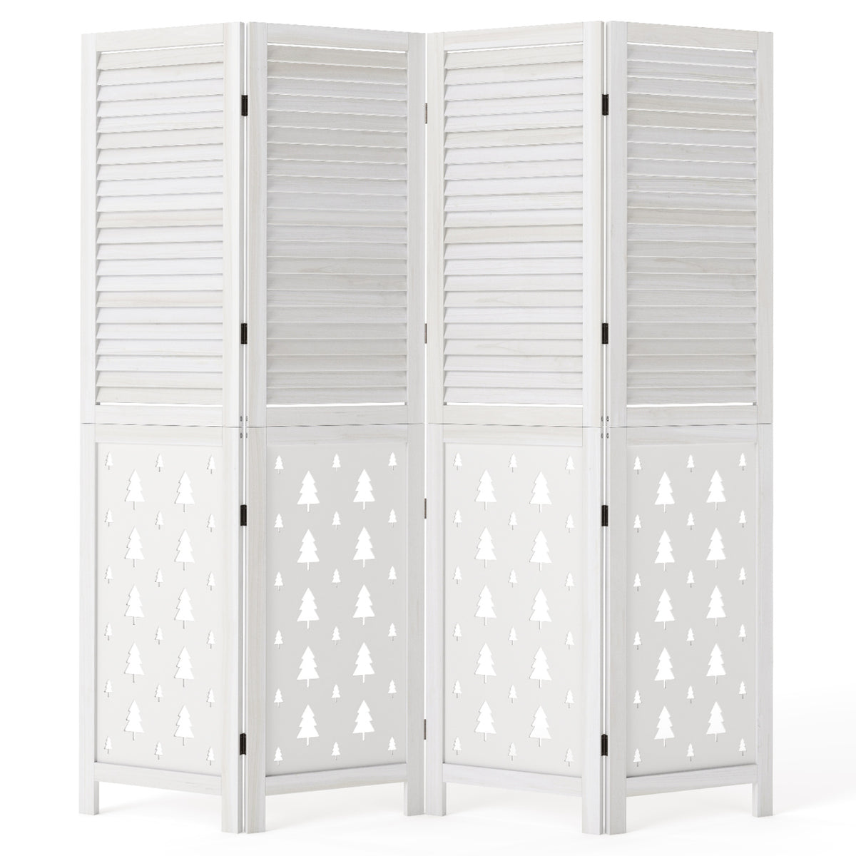 67 inches Tall Wood Room Divider Indoor Wooden Partition for Room Separation-4 Panels view 4