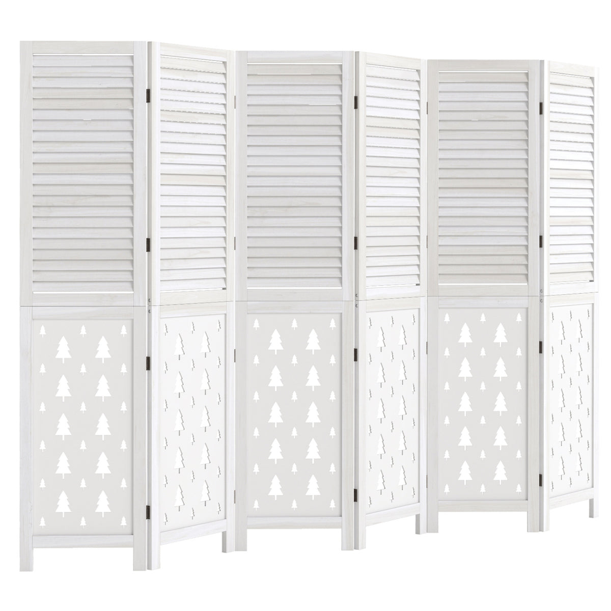67 inches Tall Wood Room Divider Indoor Wooden Partition for Room Separation-6 Panels view 4