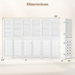 67 inches Tall Wood Room Divider Indoor Wooden Partition for Room Separation-6 Panels view 5