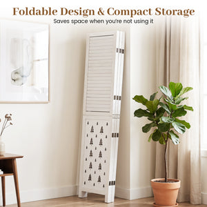67 inches Tall Wood Room Divider Indoor Wooden Partition for Room Separation-6 Panels view 7