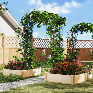 67 x 83 Inch Garden Arch Trellis Metal Pergola Arbor for Climbing Plants-Black view 7