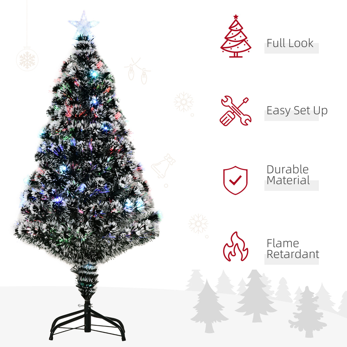 3ft Pre-Lit LED Optical Fiber Christmas Tree w/ Stand