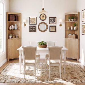 68 Inch Tall Corner Cabinet with Fluted Doors for Bathroom-Oak view 7
