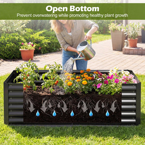 68 x 33 x 21 Inch Galvanized Raised Garden Bed with Cover-Black view 8