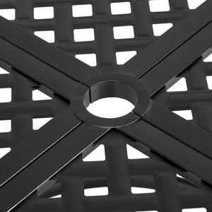 42" Round Outdoor Dining Table for 4 Persons, Metal Patio Dining Table with Umbrella Hole for Backyard, Lawn, Balcony