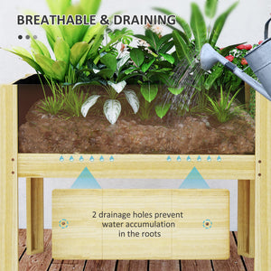 Wooden Raised Garden Bed with Acrylic Panels, Raised Planter Box with Drainage Holes, 29.5" x 18.1" x 23.8" – view 5