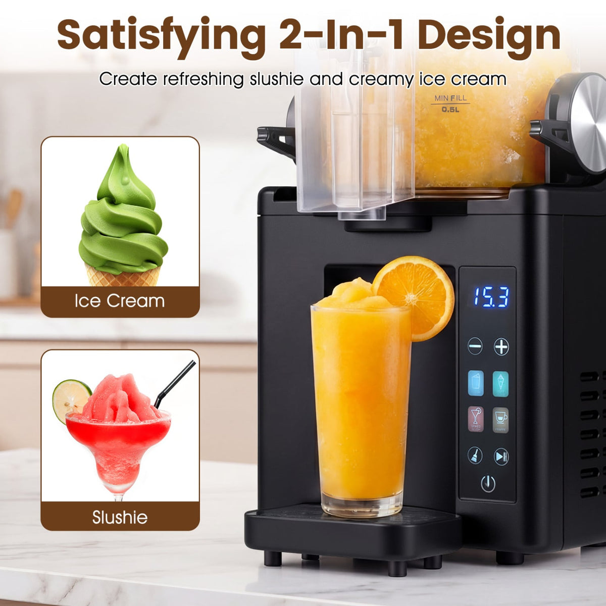 68 oz Frozen Drink Maker and Slushy Machine for Home-Black view 5