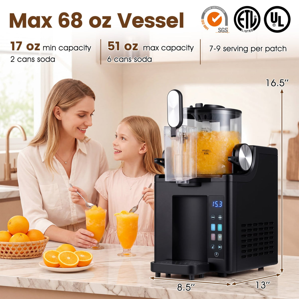 68 oz Frozen Drink Maker and Slushy Machine for Home-Black view 8
