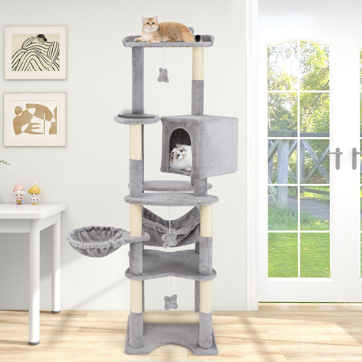 69 Inch Multi-level Cat Tree with Top Perch and Cozy Condo view 3