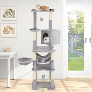 69 Inch Multi-level Cat Tree with Top Perch and Cozy Condo view 3