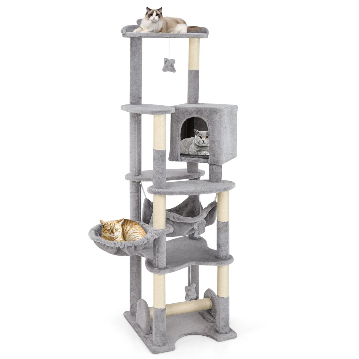 69 Inch Multi-level Cat Tree with Top Perch and Cozy Condo view 4