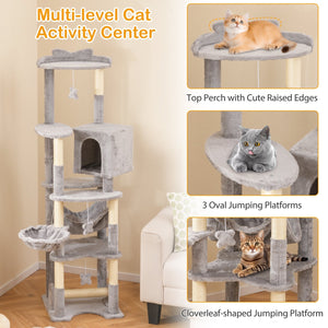 69 Inch Multi-level Cat Tree with Top Perch and Cozy Condo view 7