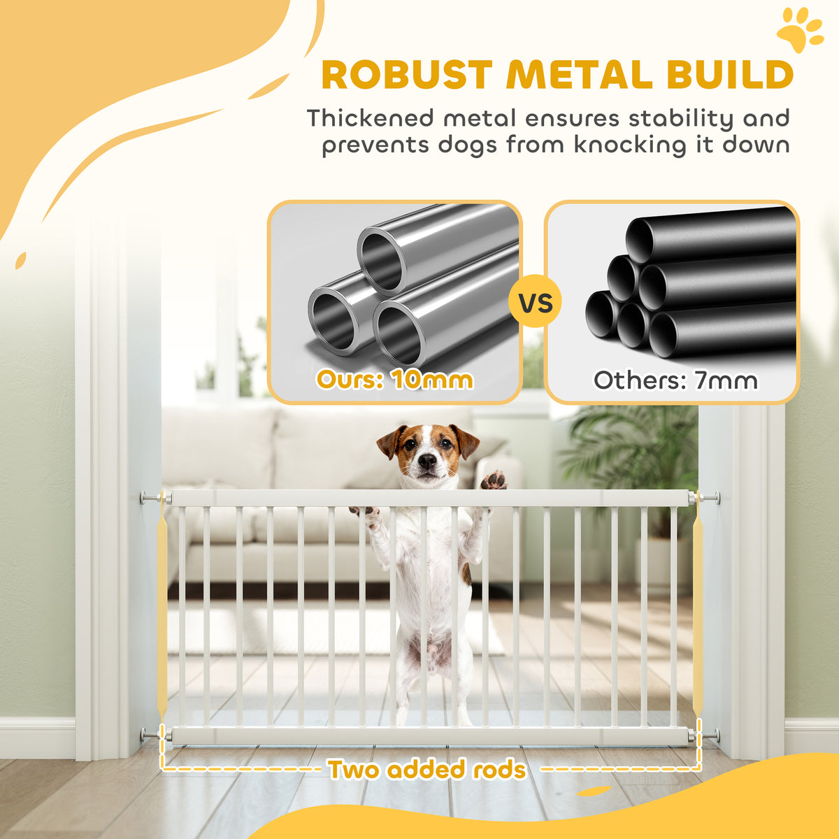 26"-37" Dog Gate, Adjustable Pet Gate, Fits 10" Tall with 2 Extension – view 40
