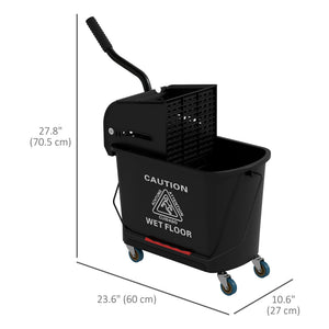Compact Mop Bucket with Wringer, Mop Bucket on Wheels, 5 Gallon, Separate Dirty and Clean Water, Yellow – view 9