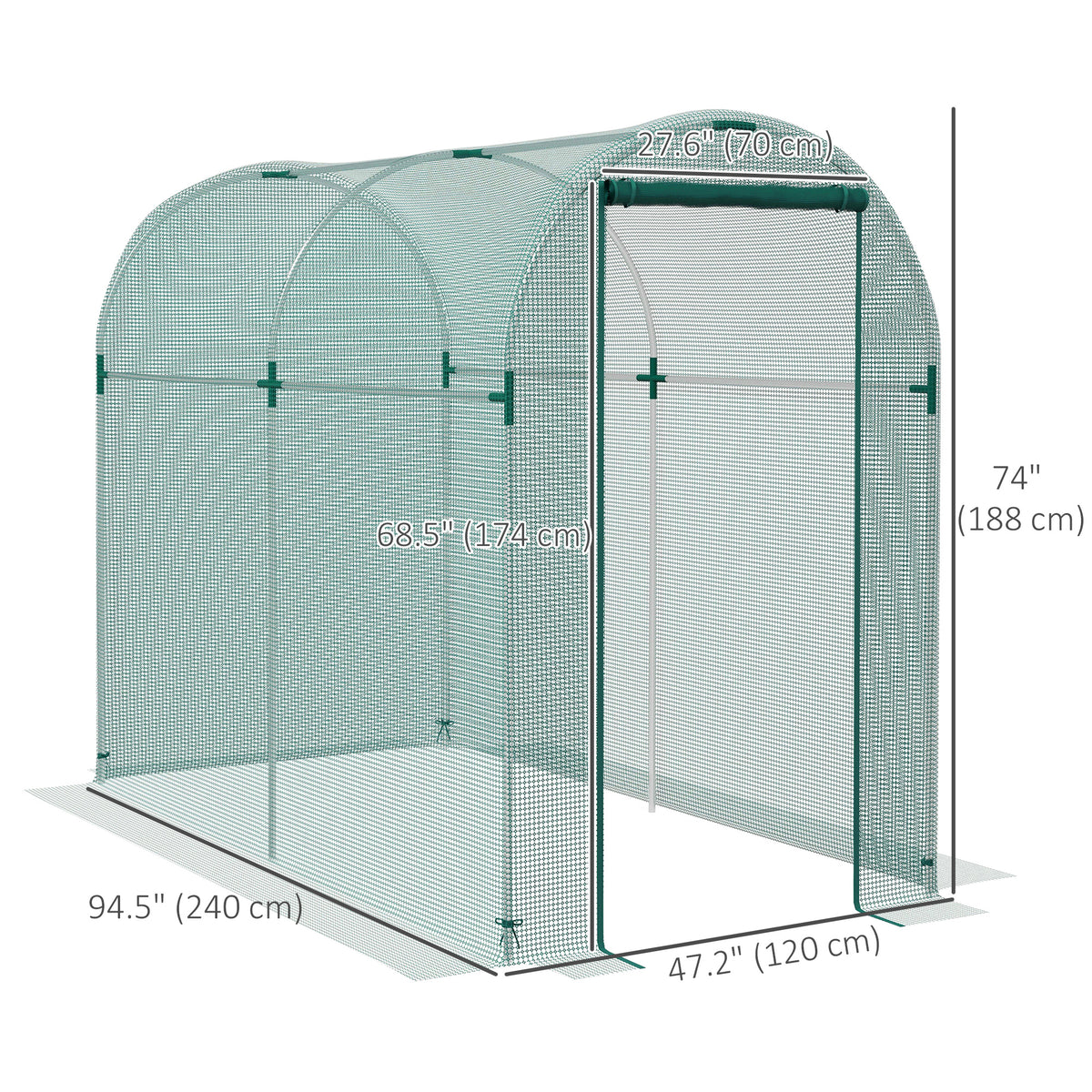 Galvanized Steel Crop Cage, Plant Protection Tent with Zippered Door, 4' x 4', Black – view 23