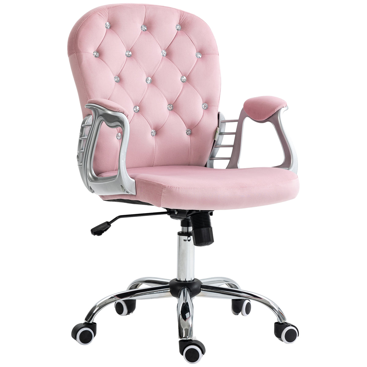 Office Chair, Comfortable Computer Desk Chair with Padded Seat and Adjustable Height, Tufted Back, Black – view 6