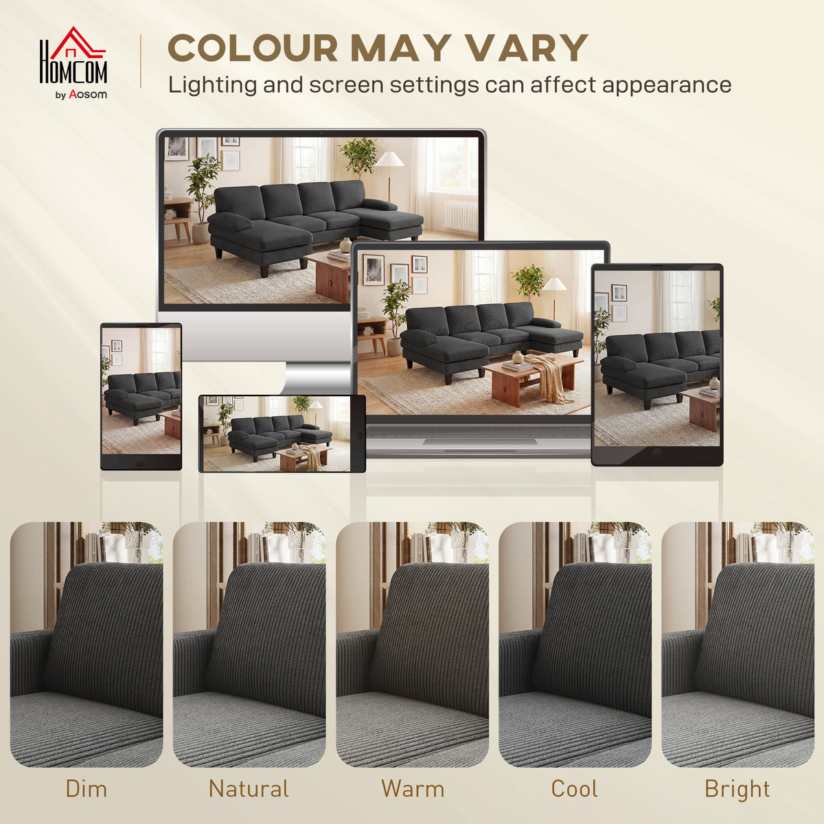 Sectional Sofa, U Shaped Couch with Double Chaise, Pillow-top Armrests and Spring Cushions – view 13