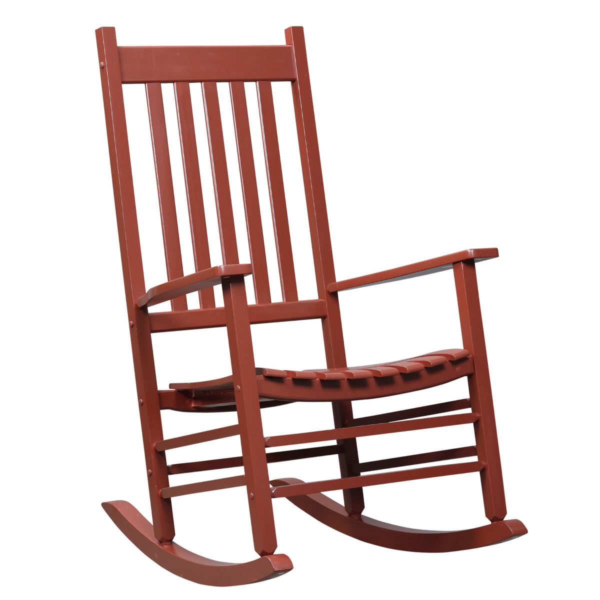 Wooden Porch Rocking Chair Outdoor Patio Rocker Garden Single Leisure Reclining Seat Armchair Natural – view 15