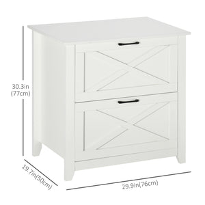 Vertical File Cabinet with Hanging Bars for A4 Size for Home Office, 29.9"x 19.7"x 30.3", White