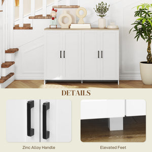 Modern Sideboard Buffet Cabinet, Modern Kitchen Storage Cabinet with 3 Doors Adjustable Shelves – view 26