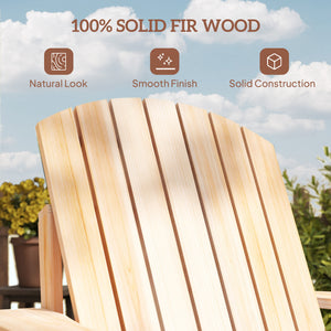 Classic Adirondack Chair Muskoka Chair, Garden Deck Chair with Cup Holder for Patio, Indoor, Backyard, White – view 12