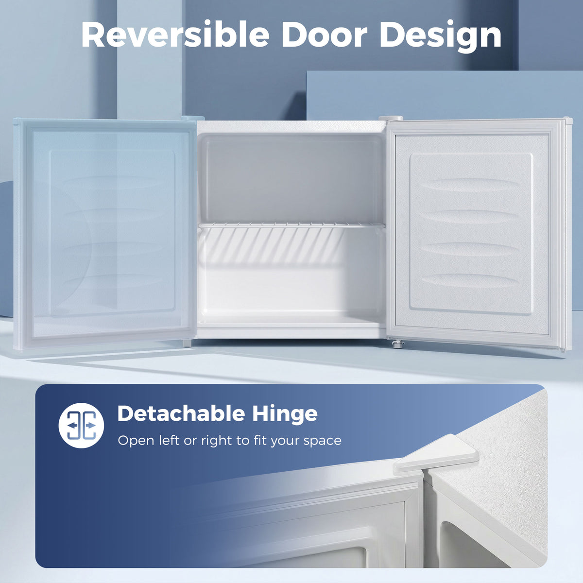 1.1 Cu. Ft. Mini Freezer, Compact Upright Freezer with Reversible Door, Removable Shelf – view 41