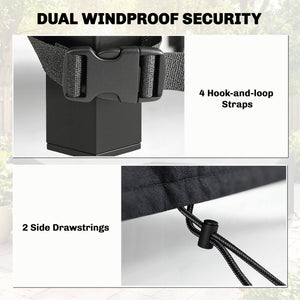 Patio Furniture Cover, Waterproof 420D Heavy Duty Outdoor Furniture Cover with Air Vents, 55.1" x 55.1" x 28.1", Black