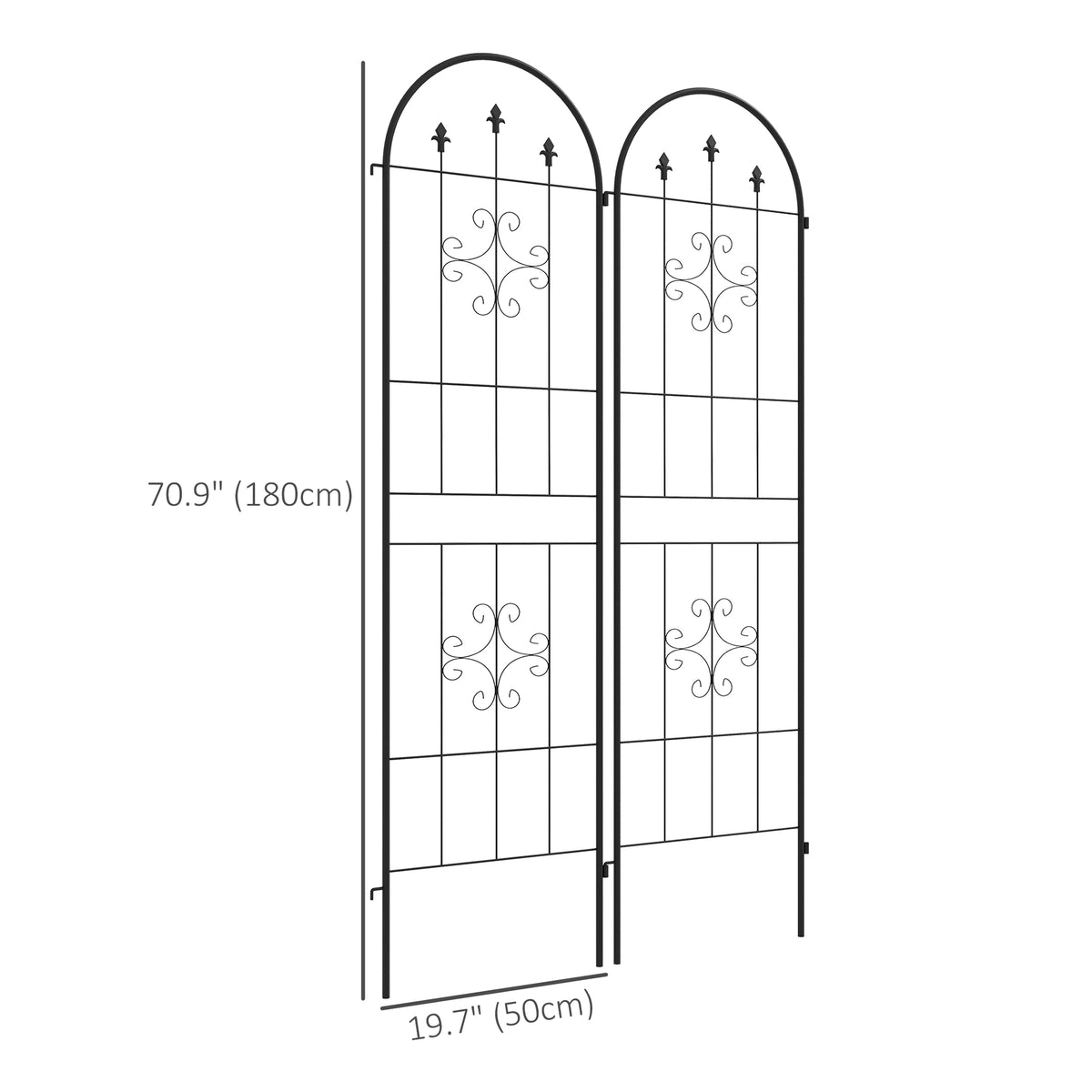 Metal Trellis Set of 2, Garden Trellis for Climbing Plants Support Frames, Arrow Design