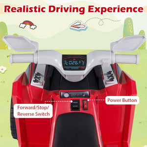 6V Kids Electric ATV Quad Car with Detachable Trailer-Red view 8