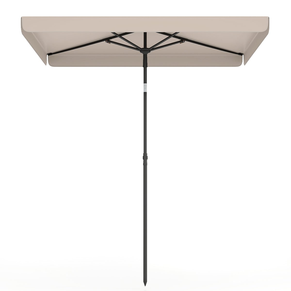 6.5 x 4.3 Feet Rectangular Outdoor Balcony Umbrella with Tilt Adjust Button-Beige