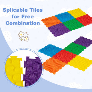 6 PCS Interlocking Sensory Mats with Rich Colors for Kids Adults-Multicolor view 6