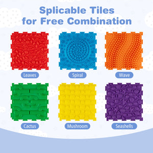 6 PCS Interlocking Sensory Mats with Rich Colors for Kids Adults-Multicolor view 7