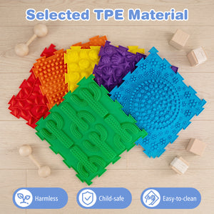 6 PCS Interlocking Sensory Mats with Rich Colors for Kids Adults-Multicolor view 8