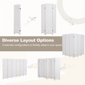 6-Panel Pegboard Room Divider 67 Inches Tall Foldable Privacy Screen view 7