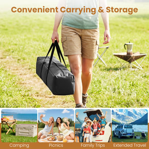 6-Person Outdoor Camping Tent Blackout Easy Setup Instant Cabin Tent with Rainfly and Carrying Bag-Grey view 5
