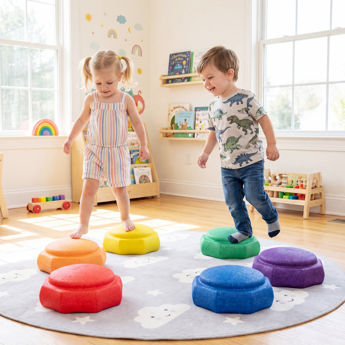 6-Piece Stepping Stones for Kids for Sensory Play and Coordination view 2