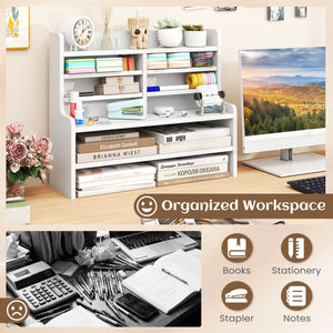 6-Tier Compact Storage Rack with 4 Removable Shelves for Small Spaces Home Office-White view 8