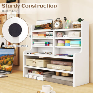 6-Tier Compact Storage Rack with 4 Removable Shelves for Small Spaces Home Office-White view 9