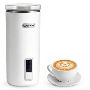 6-in-1 Electric Milk Steamer with Stainless Steel Interior-White view 3