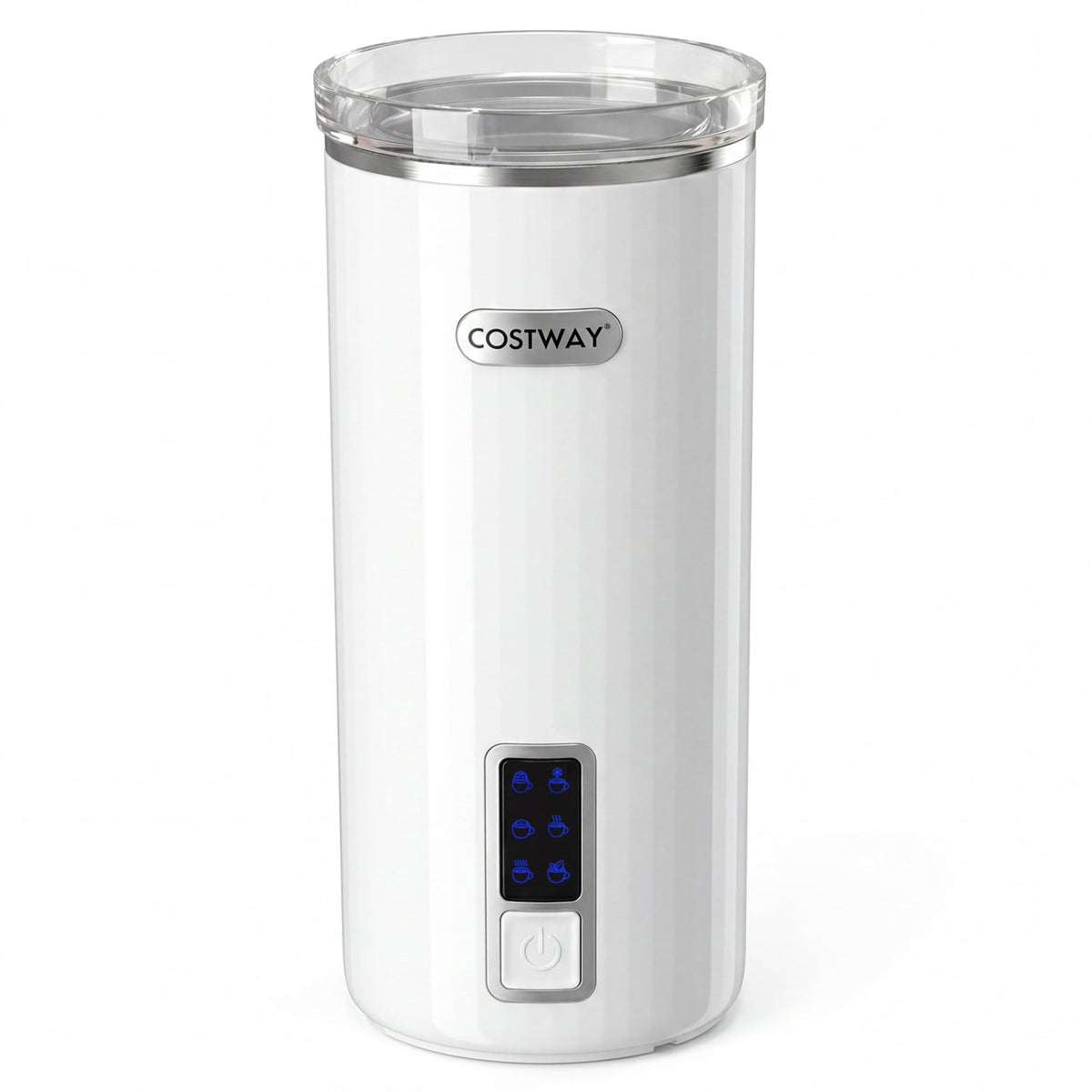 6-in-1 Electric Milk Steamer with Stainless Steel Interior-White view 4