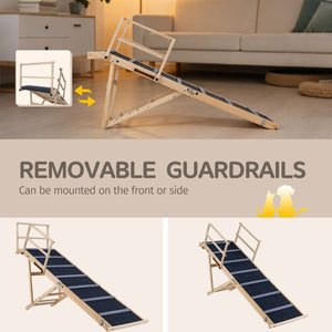 6-level Height Adjustable Foldable Dog Ramp for High Bed Couch-Dark Gray view 6