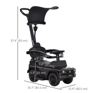 Aosom Mercedes-Benz G350 Licensed Push Car, 3-in-1 Toddler Sliding Car with Horn, Steering, Foot Rest, Seat Storage