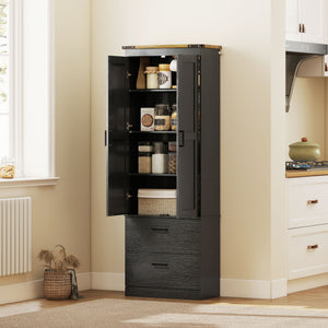 67" Tall Kitchen Pantry Storage Cabinet, Kitchen Pantry Cabinet with Doors, Drawers and Adjustable Shelves – view 7