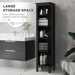 Tall Bathroom Cabinet, Freestanding Storage Organizer with Adjustable Shelves and Cupboards – view 3